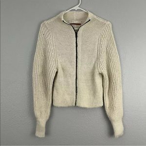 Pilcro Anthropologie Mock Neck Full Ivory Long Sleeve White Sweater Size XS